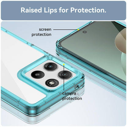 For Motorola Moto G37 Power 5G Colorful Series Acrylic Hybrid TPU Phone Case - Transparent Blue - EDA007598227D