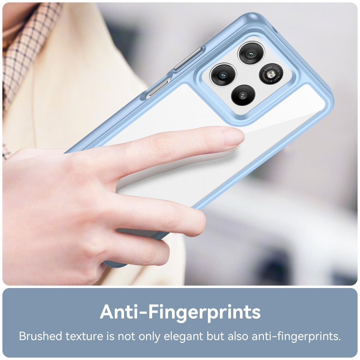 For Motorola Moto G47 5G Colorful Series Acrylic Hybrid TPU Phone Case - Blue - EDA007598228B