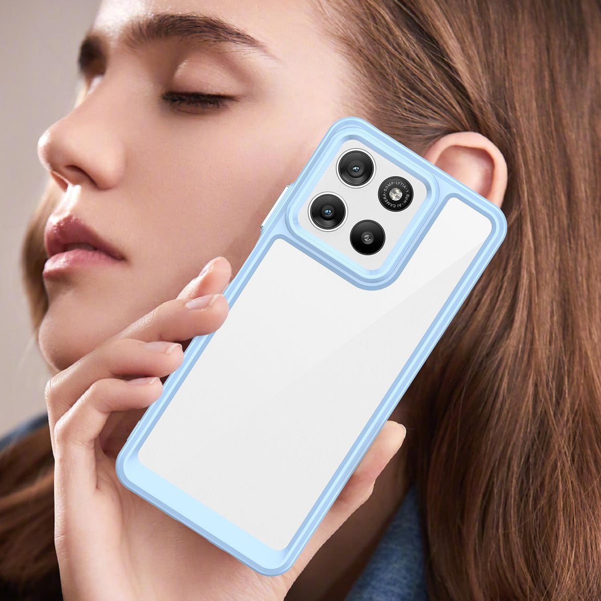 For Motorola Moto G47 5G Colorful Series Acrylic Hybrid TPU Phone Case - Blue - EDA007598228B