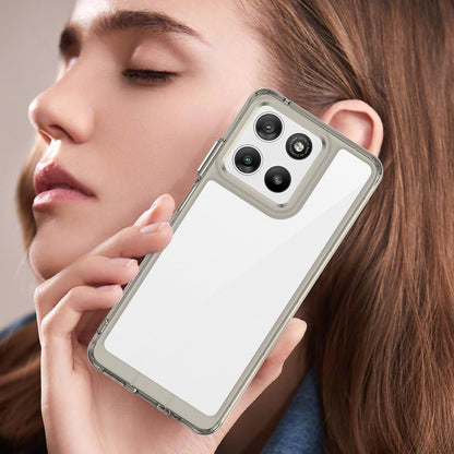 For Motorola Moto G47 5G Colorful Series Acrylic Hybrid TPU Phone Case - Transparent Grey - EDA007598228C