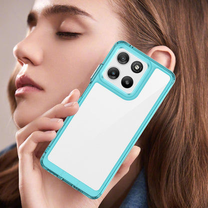 For Motorola Moto G47 5G Colorful Series Acrylic Hybrid TPU Phone Case - Transparent Blue - EDA007598228D