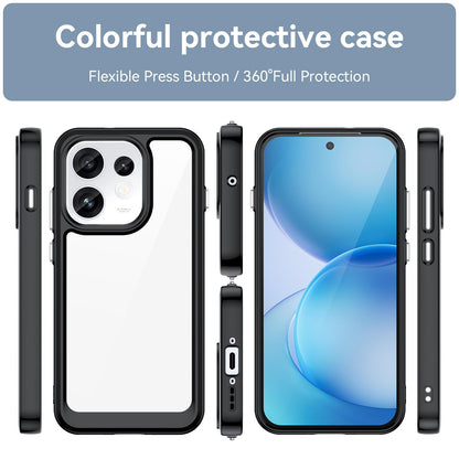 For OPPO Reno16 5G Global Colorful Series Acrylic Hybrid TPU Phone Case - Black - EDA007598334A