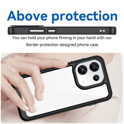 For OPPO Reno16 5G Global Colorful Series Acrylic Hybrid TPU Phone Case - Black - EDA007598334A