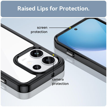 For OPPO Reno16 5G Global Colorful Series Acrylic Hybrid TPU Phone Case - Black - EDA007598334A