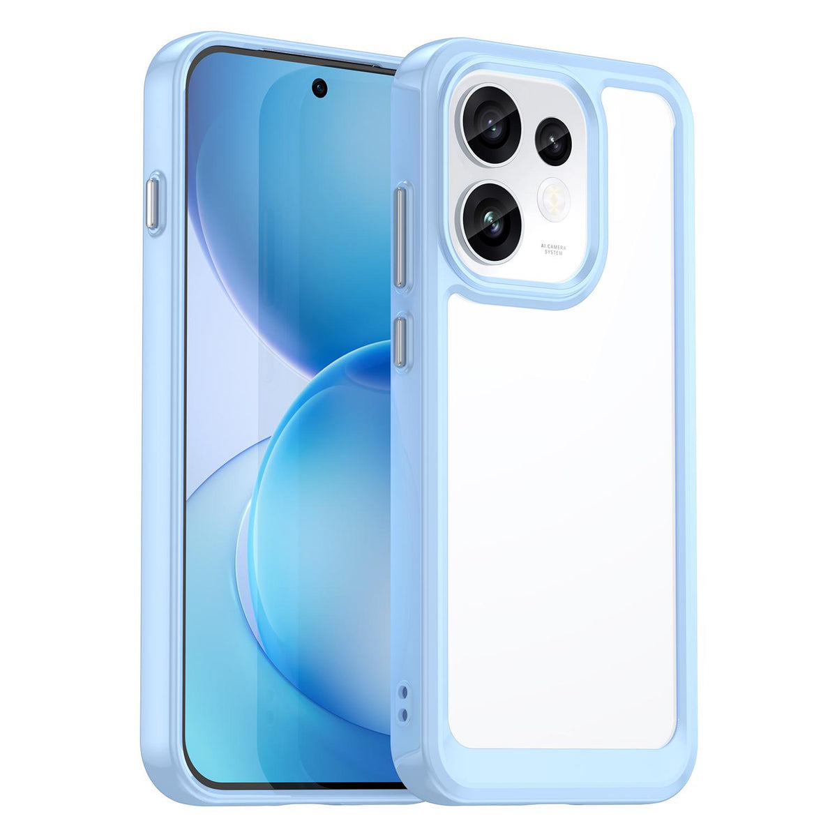 For OPPO Reno16 5G Global Colorful Series Acrylic Hybrid TPU Phone Case - Blue - EDA007598334B