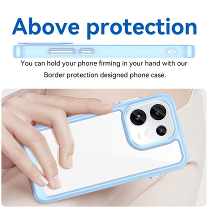 For OPPO Reno16 5G Global Colorful Series Acrylic Hybrid TPU Phone Case - Blue - EDA007598334B