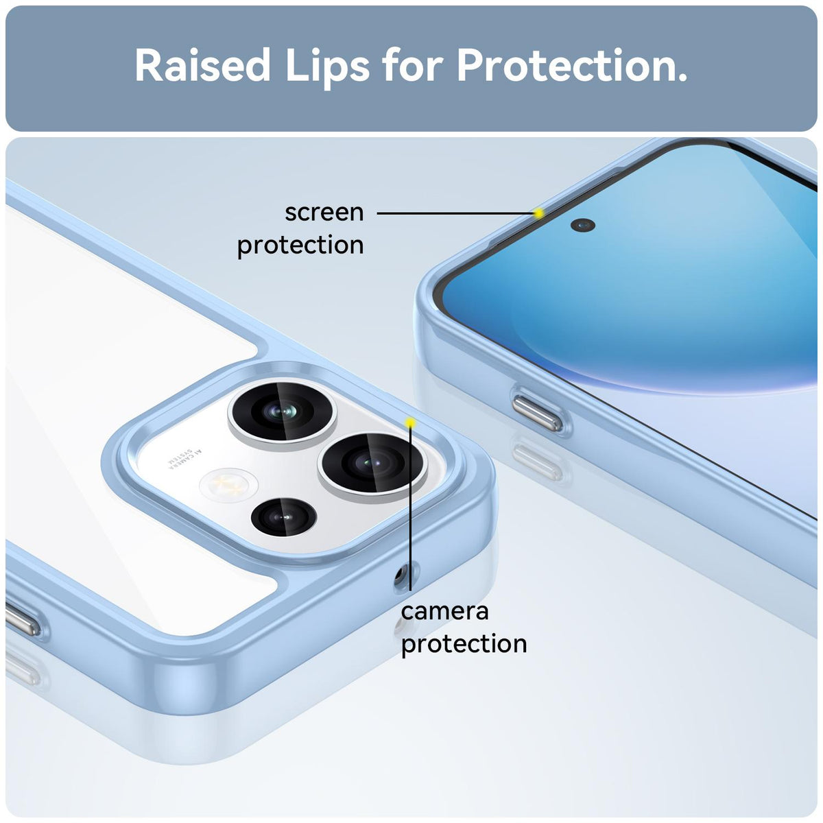For OPPO Reno16 5G Global Colorful Series Acrylic Hybrid TPU Phone Case - Blue - EDA007598334B