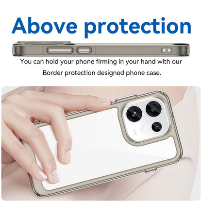 For OPPO Reno16 5G Global Colorful Series Acrylic Hybrid TPU Phone Case - Transparent Grey - EDA007598334C