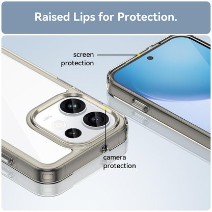 For OPPO Reno16 5G Global Colorful Series Acrylic Hybrid TPU Phone Case - Transparent Grey - EDA007598334C