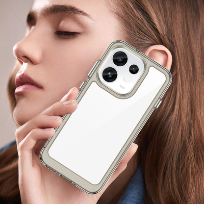 For OPPO Reno16 5G Global Colorful Series Acrylic Hybrid TPU Phone Case - Transparent Grey - EDA007598334C