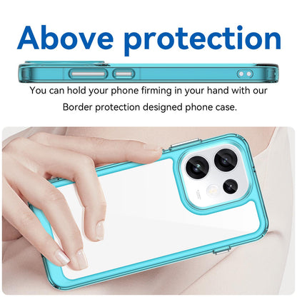 For OPPO Reno16 5G Global Colorful Series Acrylic Hybrid TPU Phone Case - Transparent Blue - EDA007598334D