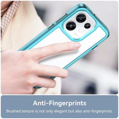 For OPPO Reno16 5G Global Colorful Series Acrylic Hybrid TPU Phone Case - Transparent Blue - EDA007598334D