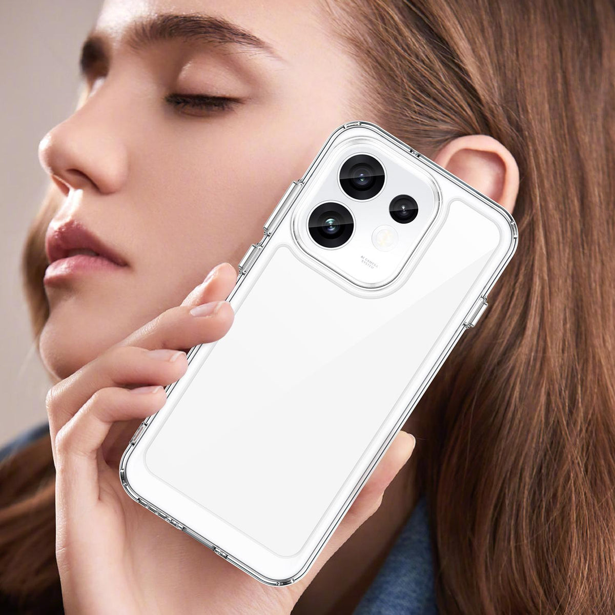 For OPPO Reno16 5G Global Colorful Series Acrylic Hybrid TPU Phone Case - Transparent - EDA007598334E