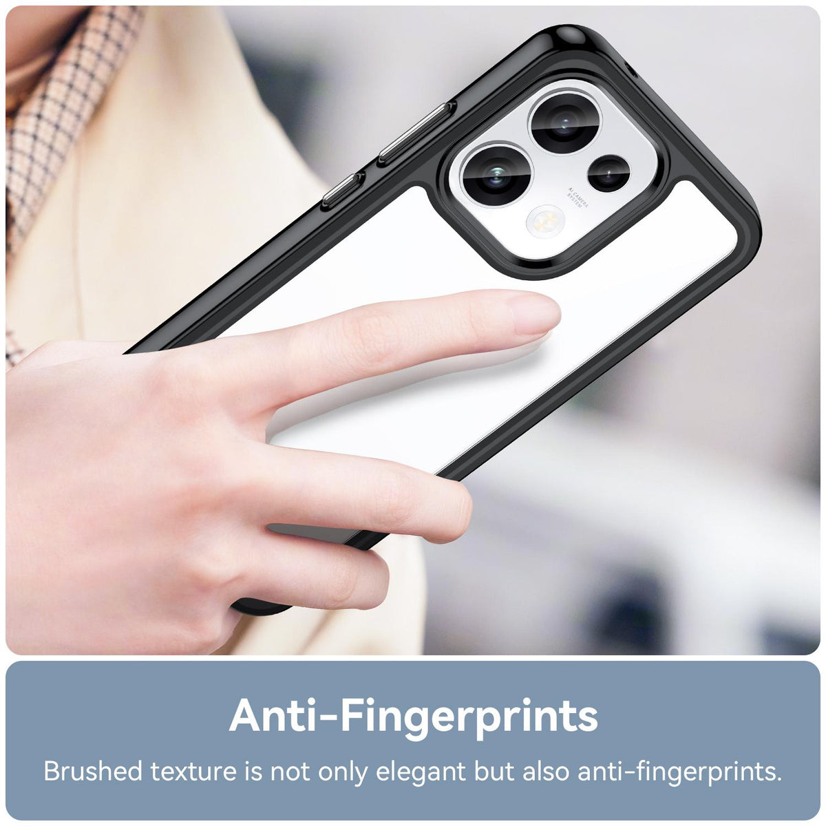 For OPPO Reno16 F 5G Colorful Series Acrylic Hybrid TPU Phone Case - Black - EDA007598335A