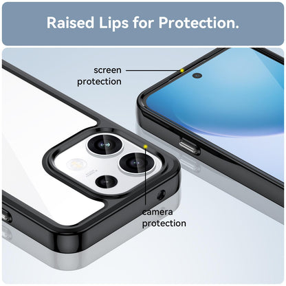 For OPPO Reno16 F 5G Colorful Series Acrylic Hybrid TPU Phone Case - Black - EDA007598335A