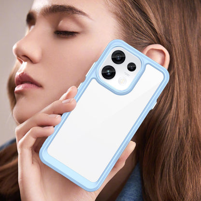 For OPPO Reno16 F 5G Colorful Series Acrylic Hybrid TPU Phone Case - Blue - EDA007598335B