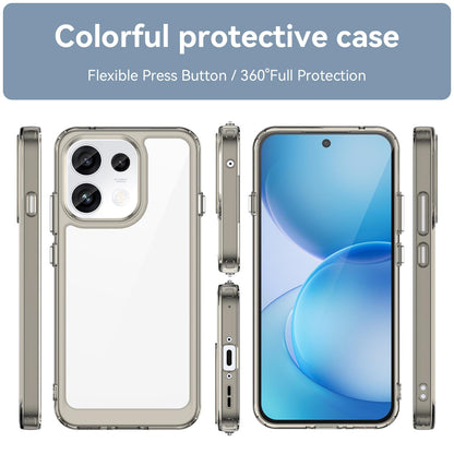 For OPPO Reno16 F 5G Colorful Series Acrylic Hybrid TPU Phone Case - Transparent Grey - EDA007598335C