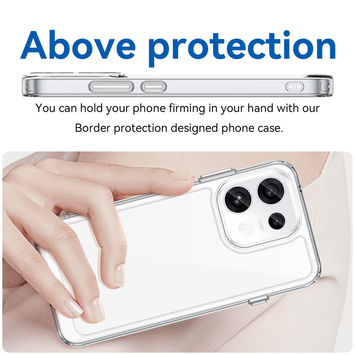 For OPPO Reno16 F 5G Colorful Series Acrylic Hybrid TPU Phone Case - Transparent - EDA007598335E