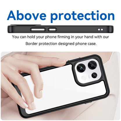 For OPPO Reno16 FS 5G Colorful Series Acrylic Hybrid TPU Phone Case - Black - EDA007598336A