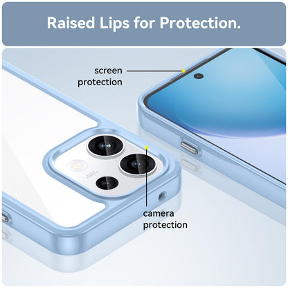 For OPPO Reno16 FS 5G Colorful Series Acrylic Hybrid TPU Phone Case - Blue - EDA007598336B