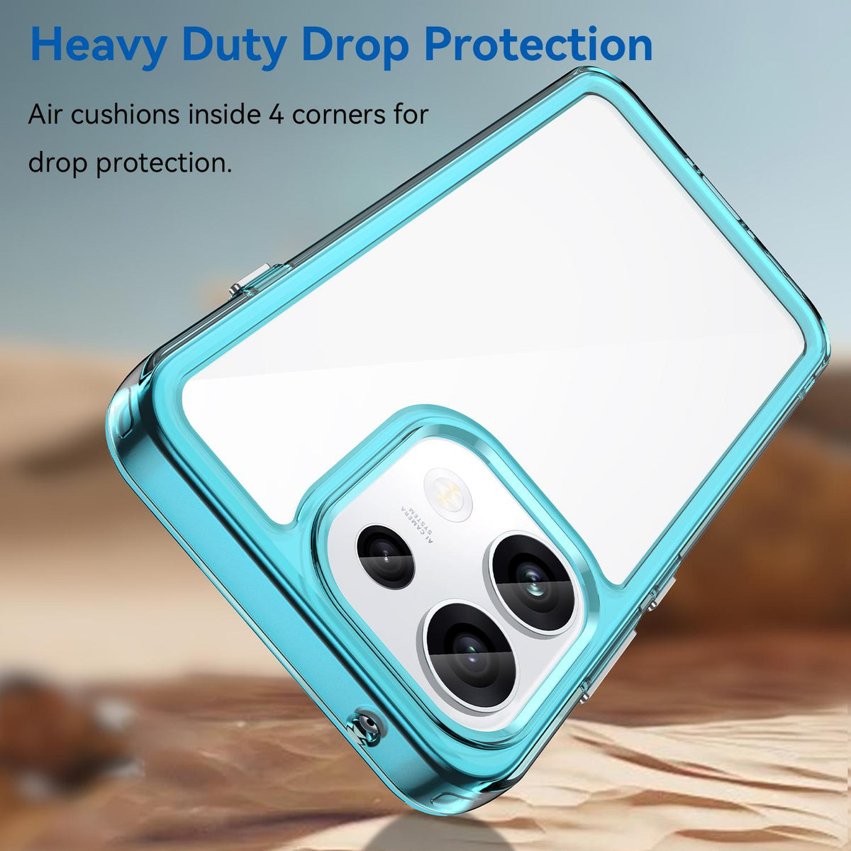 For OPPO Reno16 FS 5G Colorful Series Acrylic Hybrid TPU Phone Case - Transparent Blue - EDA007598336D