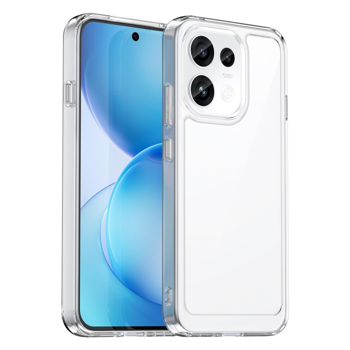 For OPPO Reno16 FS 5G Colorful Series Acrylic Hybrid TPU Phone Case - Transparent - EDA007598336E