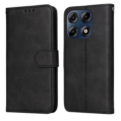 For Motorola Edge 70 Pro 5G Classic Calf Texture Flip Leather Phone Case - Black - EDA007600218B