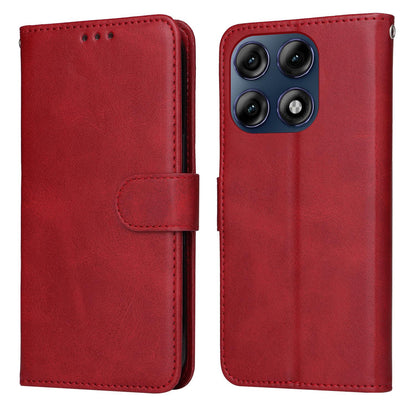For Motorola Edge 70 Pro 5G Classic Calf Texture Flip Leather Phone Case - Red - EDA007600218C