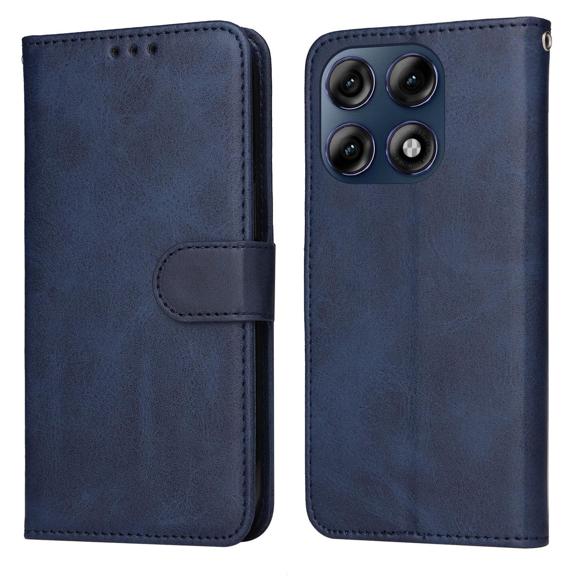 For Motorola Edge 70 Pro 5G Classic Calf Texture Flip Leather Phone Case - Blue - EDA007600218E
