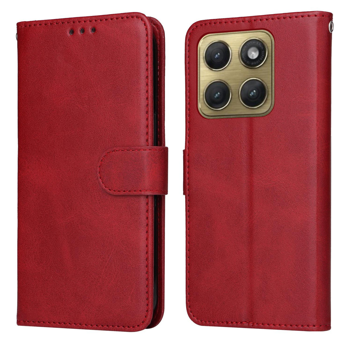 For Motorola Edge 5G 2026 Classic Calf Texture Flip Leather Phone Case - Red - EDA007600219C