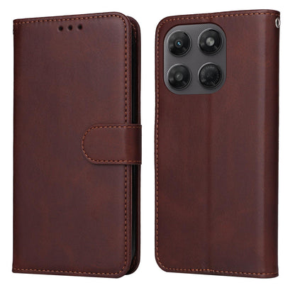 For Motorola Moto G47 / G37 / G37 Power 5G Classic Calf Texture Flip Leather Phone Case - Brown - EDA007600220A