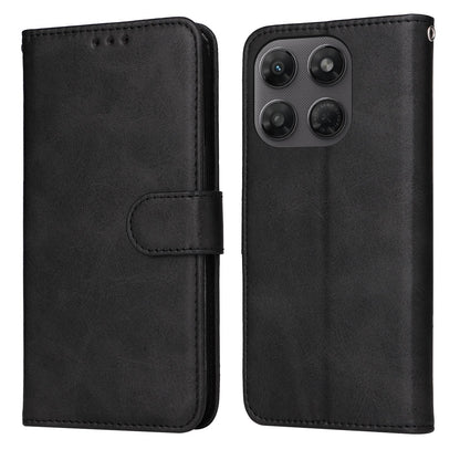 For Motorola Moto G47 / G37 / G37 Power 5G Classic Calf Texture Flip Leather Phone Case - Black - EDA007600220B