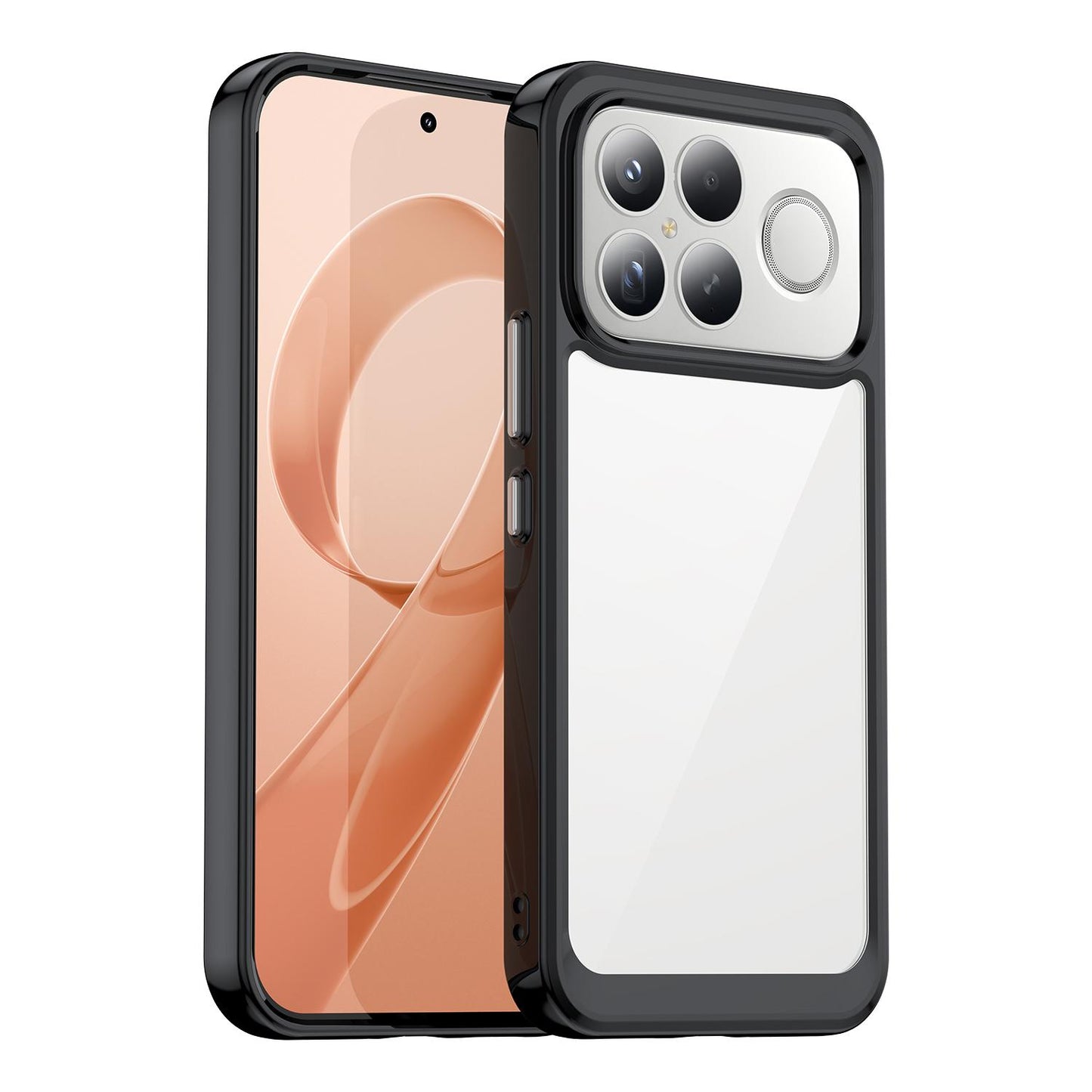 For Redmi K90 Pro Max / Poco F8 Ultra Colorful Series Acrylic Hybrid TPU Phone Case(Black)