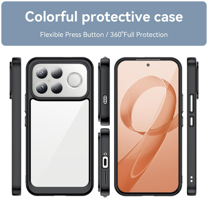 For Redmi K90 Pro Max / Poco F8 Ultra Colorful Series Acrylic Hybrid TPU Phone Case(Black)