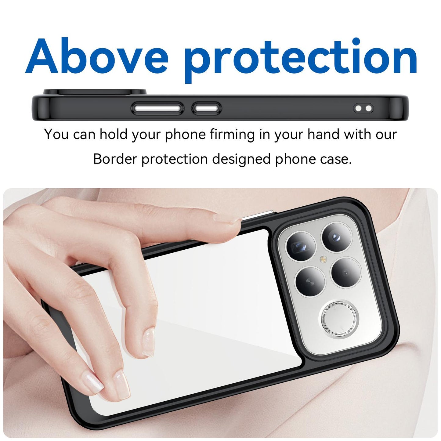 For Redmi K90 Pro Max / Poco F8 Ultra Colorful Series Acrylic Hybrid TPU Phone Case(Black)