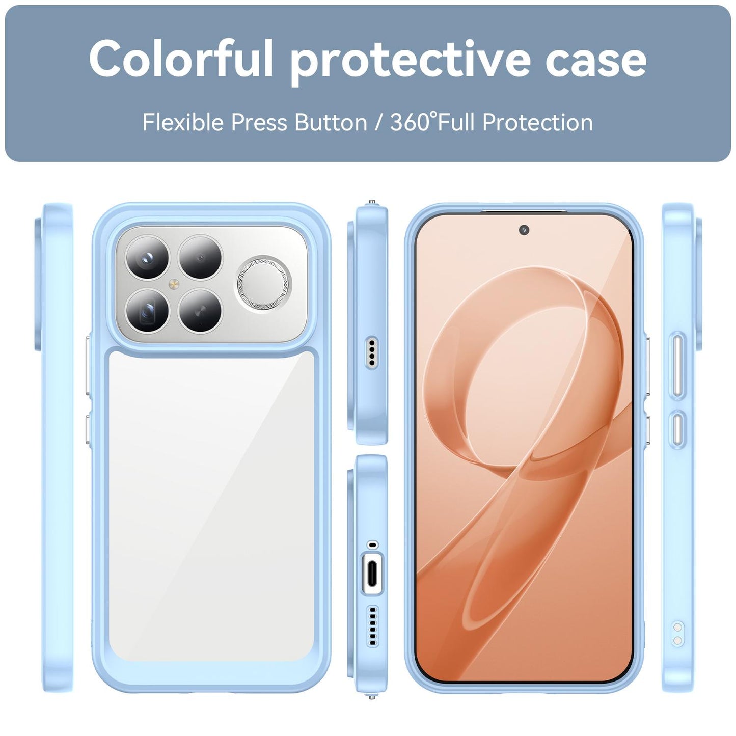For Redmi K90 Pro Max / Poco F8 Ultra Colorful Series Acrylic Hybrid TPU Phone Case(Blue)