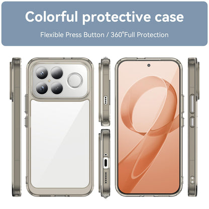 For Redmi K90 Pro Max / Poco F8 Ultra Colorful Series Acrylic Hybrid TPU Phone Case(Transparent Grey)