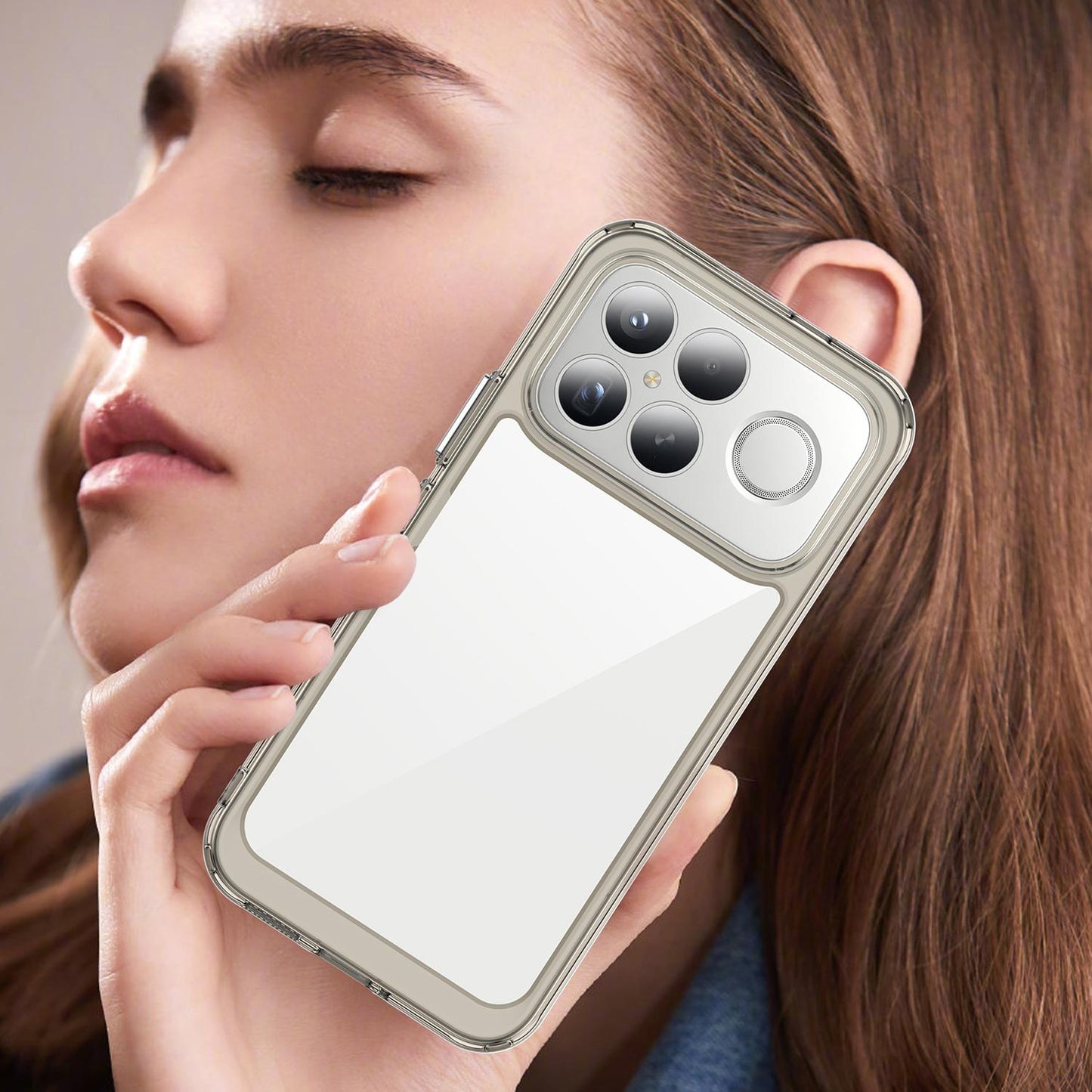 For Redmi K90 Pro Max / Poco F8 Ultra Colorful Series Acrylic Hybrid TPU Phone Case(Transparent Grey)