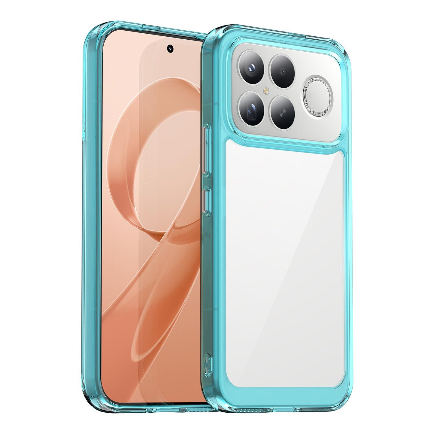 For Redmi K90 Pro Max / Poco F8 Ultra Colorful Series Acrylic Hybrid TPU Phone Case(Transparent Blue)