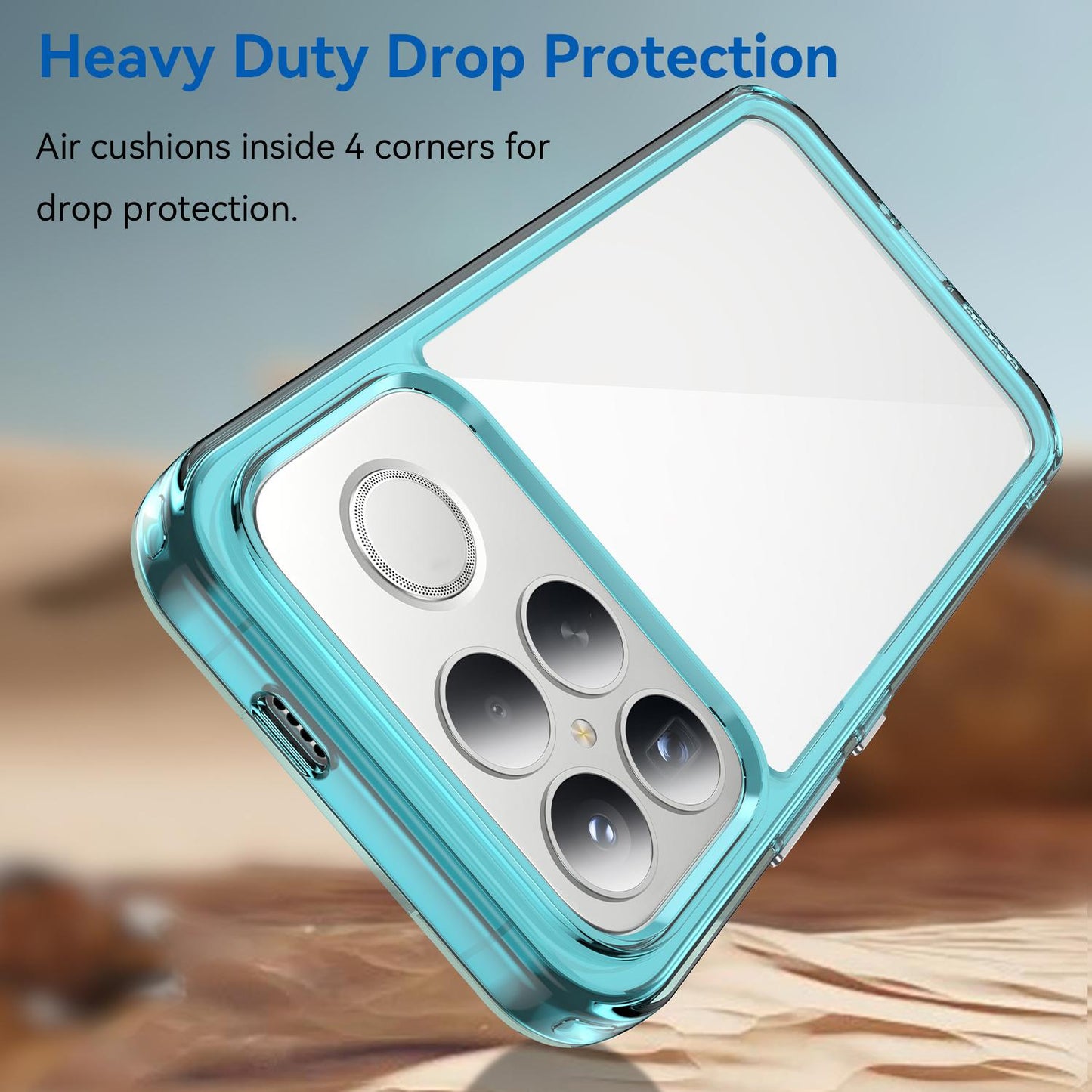 For Redmi K90 Pro Max / Poco F8 Ultra Colorful Series Acrylic Hybrid TPU Phone Case(Transparent Blue)
