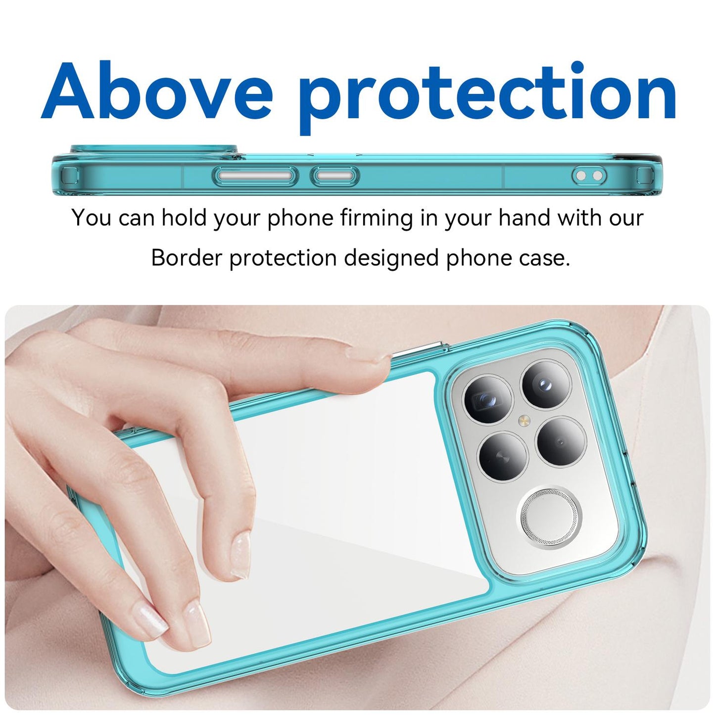 For Redmi K90 Pro Max / Poco F8 Ultra Colorful Series Acrylic Hybrid TPU Phone Case(Transparent Blue)