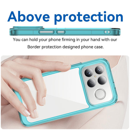 For Redmi K90 Pro Max / Poco F8 Ultra Colorful Series Acrylic Hybrid TPU Phone Case(Transparent Blue)