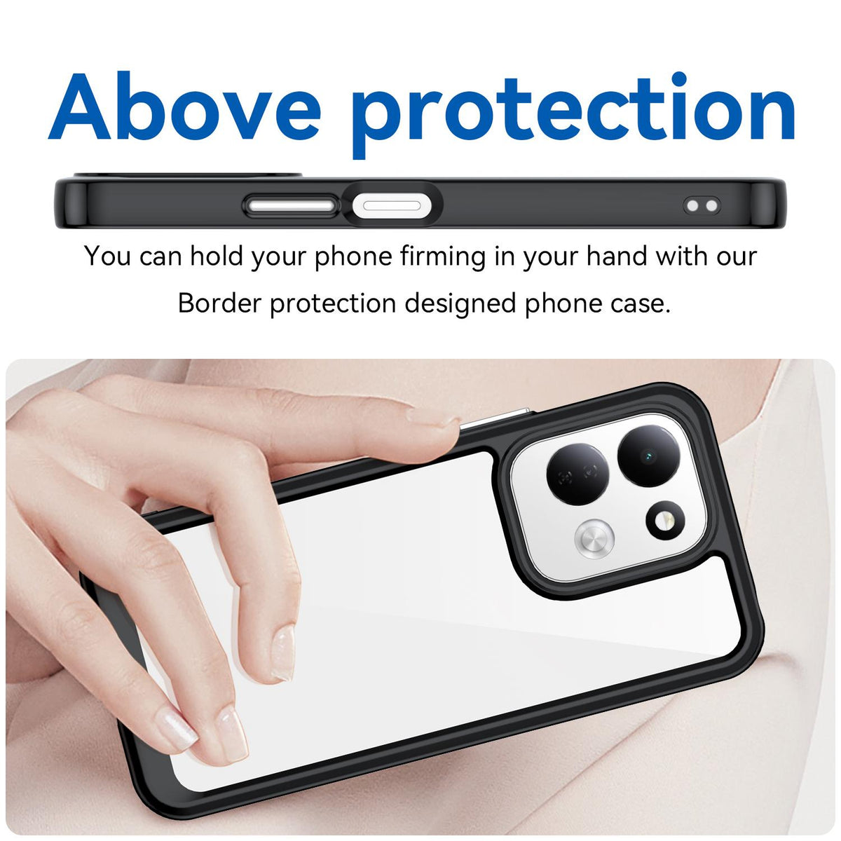 For Redmi 17 5G / 4G Global 170mm Colorful Series Acrylic Hybrid TPU Phone Case - Black - EDA007600517A
