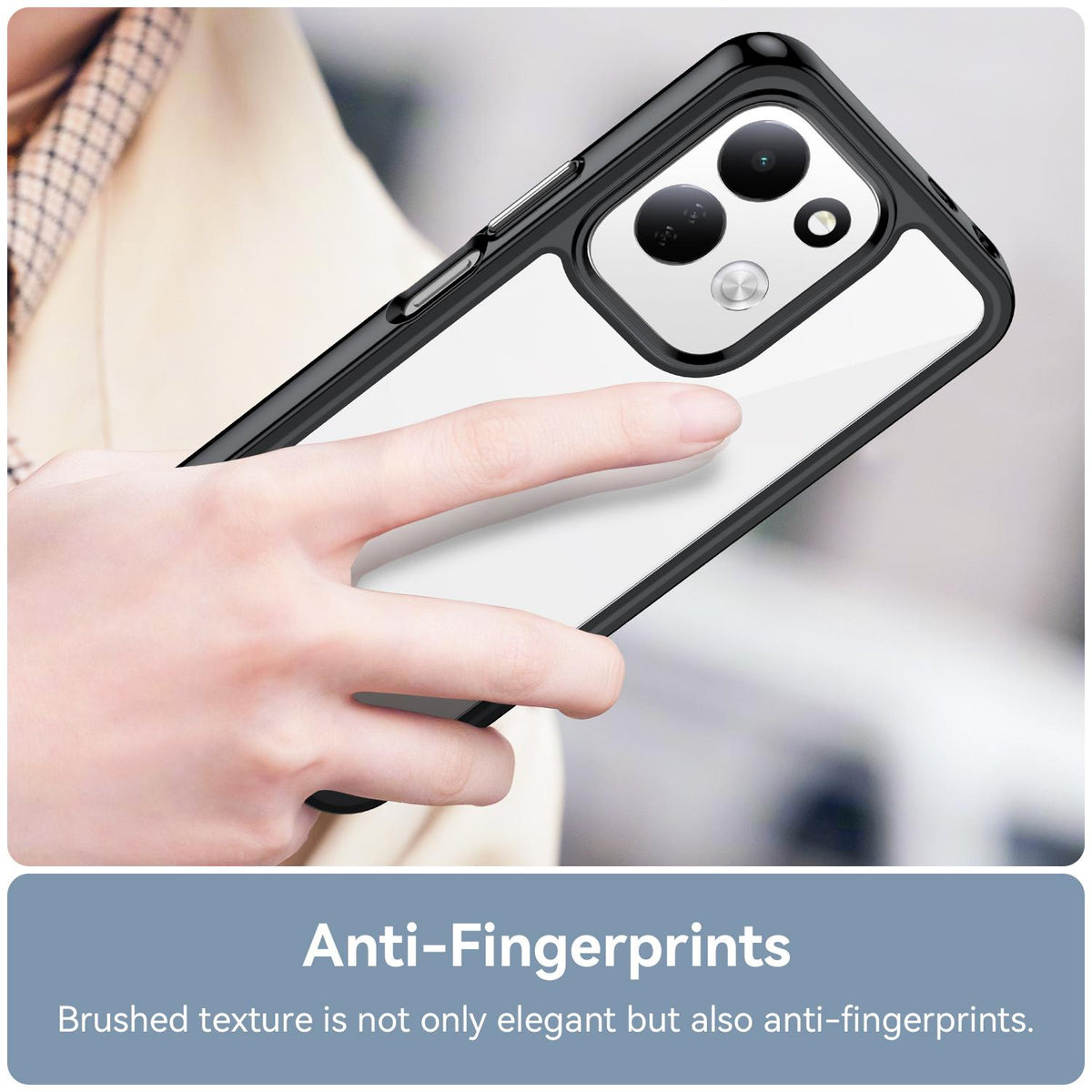For Redmi 17 5G / 4G Global 170mm Colorful Series Acrylic Hybrid TPU Phone Case - Black - EDA007600517A