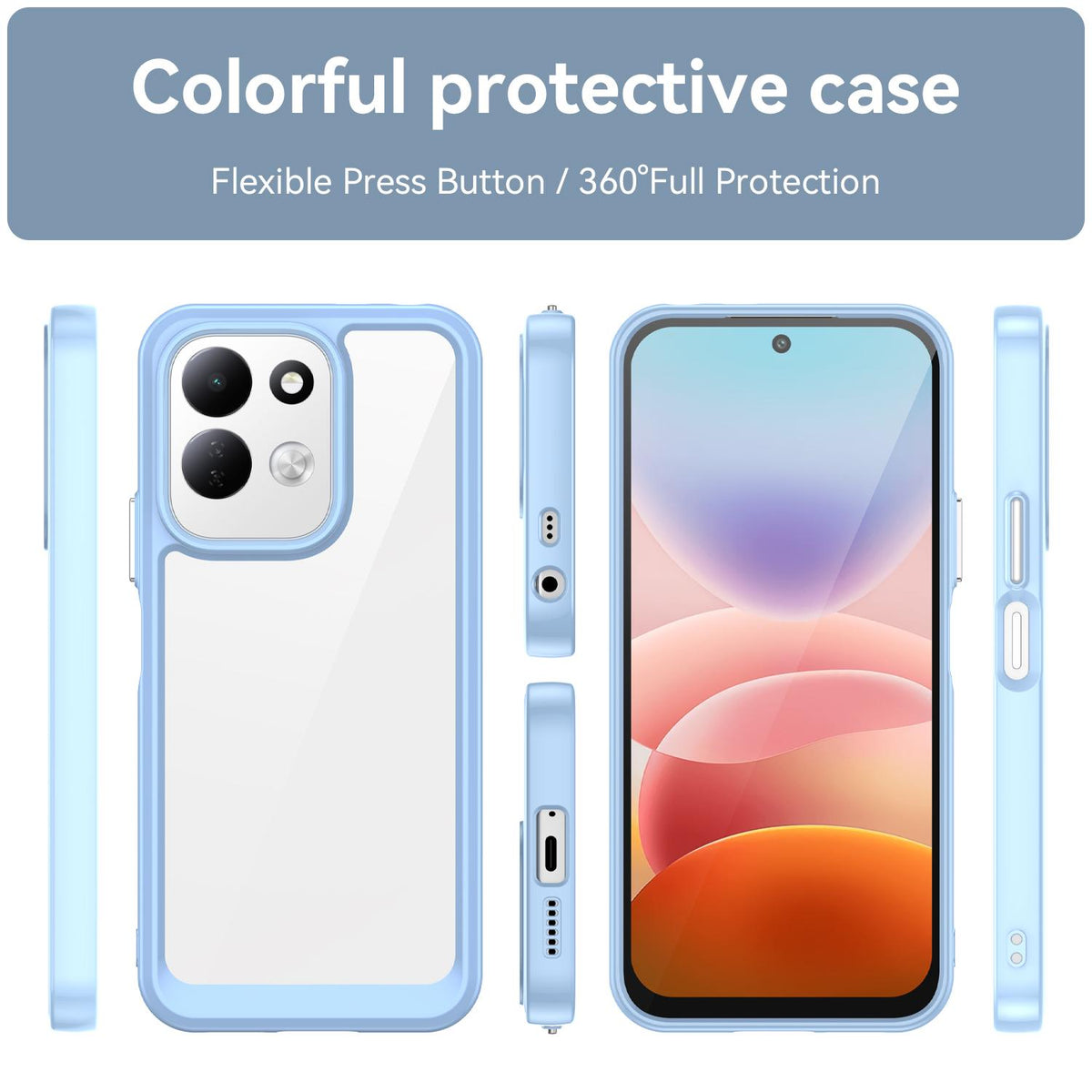 For Redmi 17 5G / 4G Global 170mm Colorful Series Acrylic Hybrid TPU Phone Case - Blue - EDA007600517B