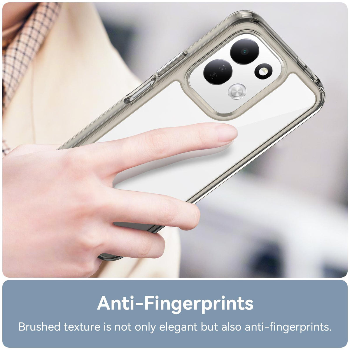 For Redmi 17 5G / 4G Global 170mm Colorful Series Acrylic Hybrid TPU Phone Case - Transparent Grey - EDA007600517C