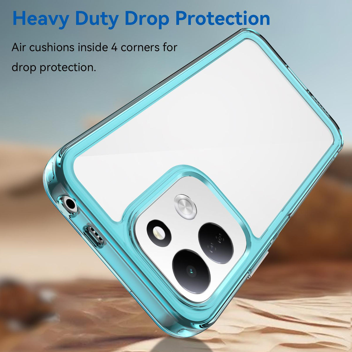For Redmi 17 5G / 4G Global 170mm Colorful Series Acrylic Hybrid TPU Phone Case - Transparent Blue - EDA007600517D