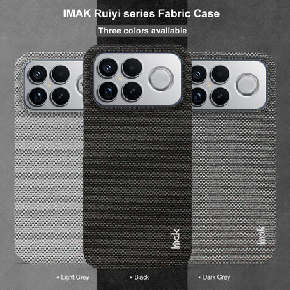 For Redmi K90 Pro Max/Poco F8 Ultra imak Ruiyi Series Cloth Texture PU + PC Phone Case(Light Grey)