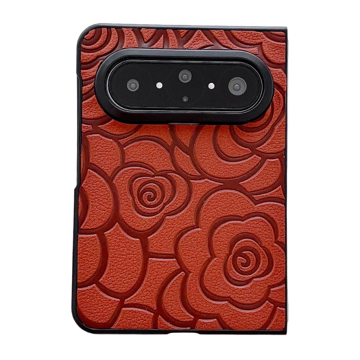For Huawei Pura X Max Impression Camellia Pattern Protective Phone Case - Brown - EDA007634106B