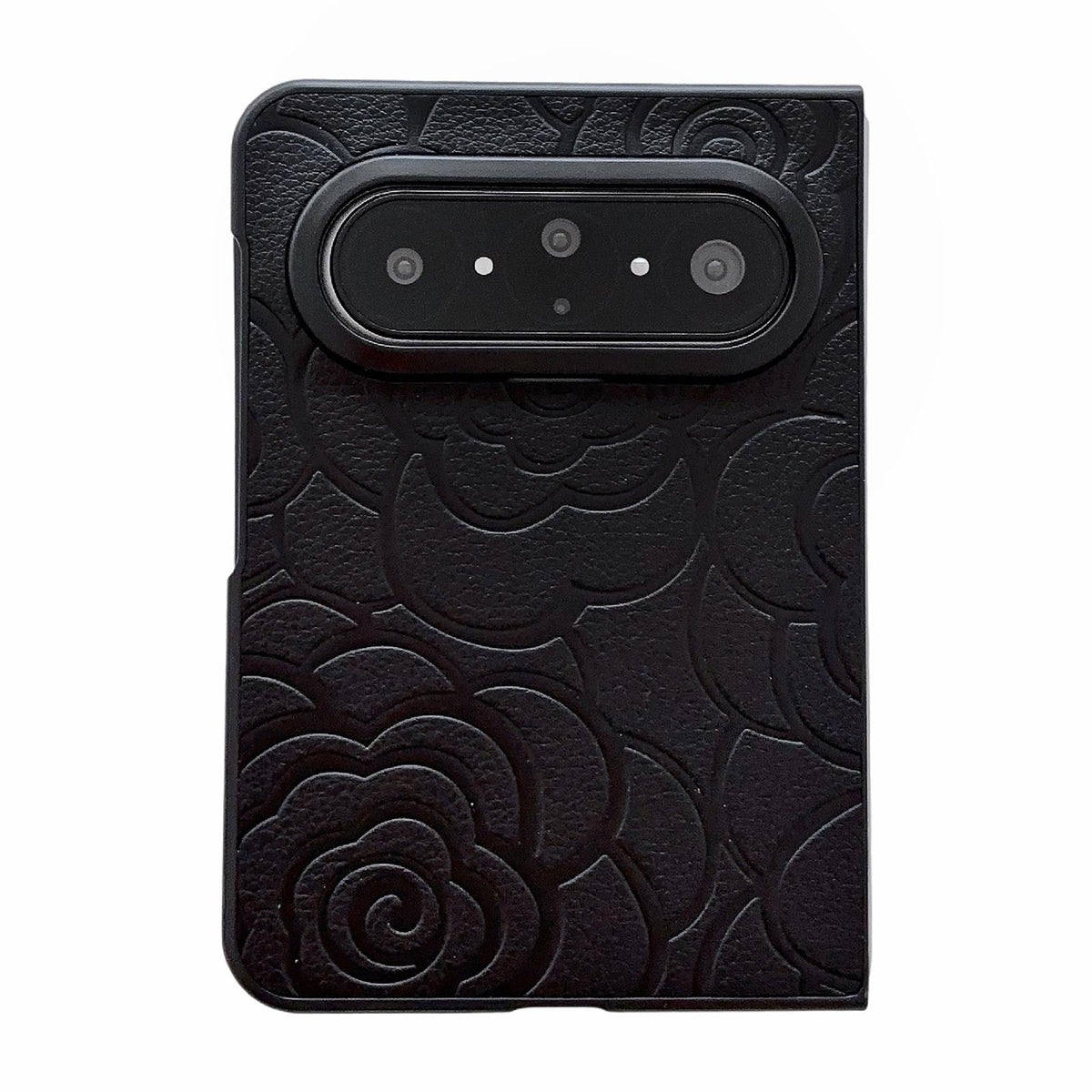 For Huawei Pura X Max Impression Camellia Pattern Protective Phone Case - Black - EDA007634106C